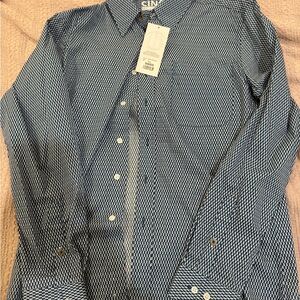 Cinch Navy Geometric Dress Shirt